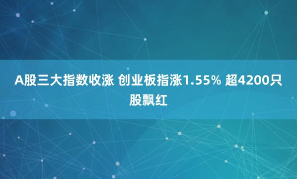 A股三大指数收涨 创业板指涨1.55% 超4200只股飘红
