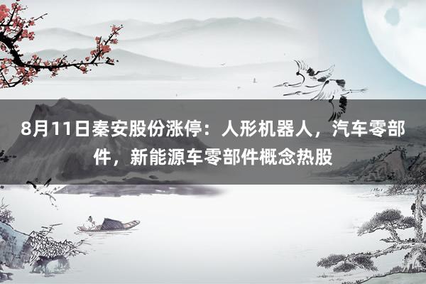 8月11日秦安股份涨停：人形机器人，汽车零部件，新能源车零部件概念热股