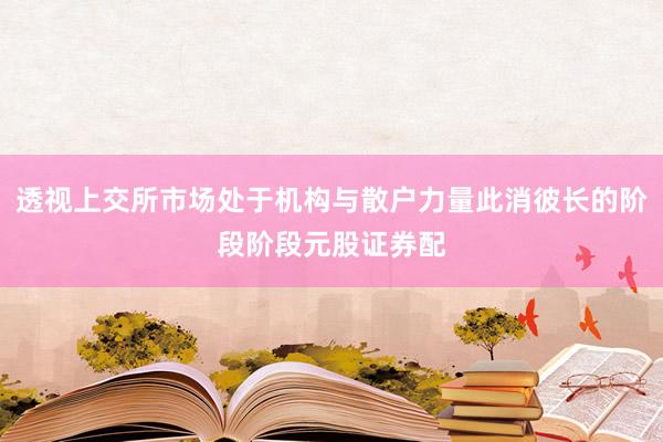 透视上交所市场处于机构与散户力量此消彼长的阶段阶段元股证券配