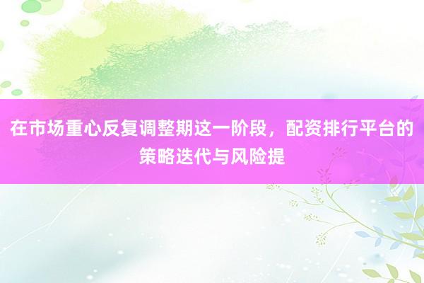 在市场重心反复调整期这一阶段，配资排行平台的策略迭代与风险提