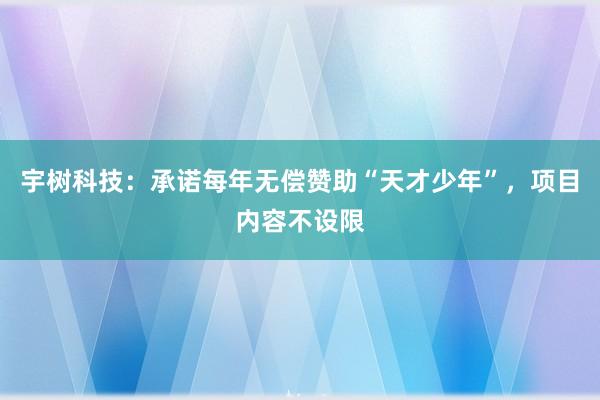 宇树科技：承诺每年无偿赞助“天才少年”，项目内容不设限